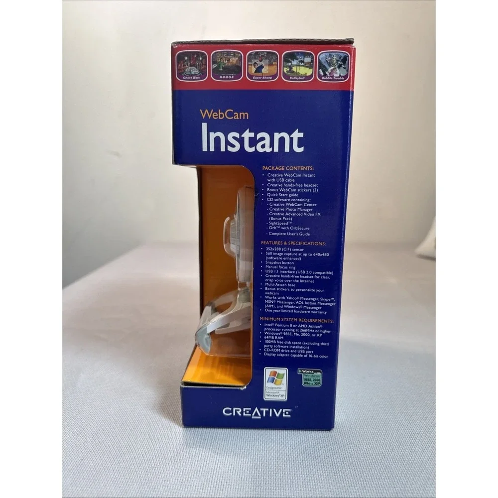 Vintage Creative Webcam Instant, Headset VF0040‎ VF0040WM New In Box Video Voice
